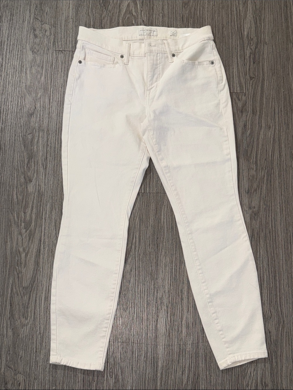 Lucky Brand women White Mid-Rise Ava Skinny Jeans Sz 28